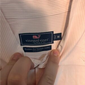 Vineyard Vines Men's Light Pink Striped Shirt